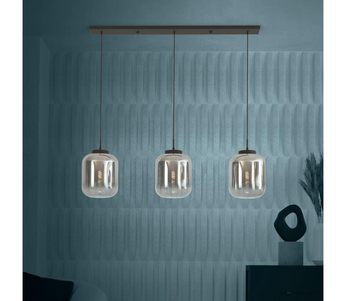 Eglo 390104 - Żyrandol na lince BULCIAGO 3xE27/40W/230V dymny