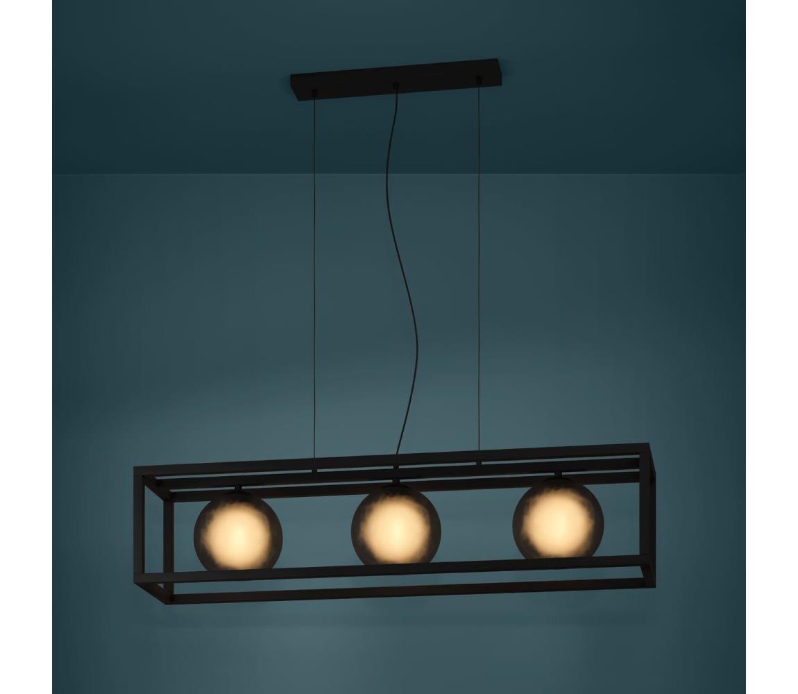 Eglo 390215 - Żyrandol na lince ARANGONA 3xE27/40W/230V szary/czarny