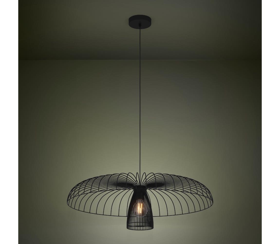 Eglo 390216 - Żyrandol na lince CHAMPERICO 1xE27/60W/230V 77 cm czarny