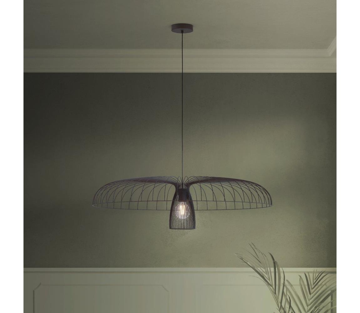 Eglo 390217 - Żyrandol na lince CHAMPERICO 1xE27/60W/230V 98,5 cm czarny