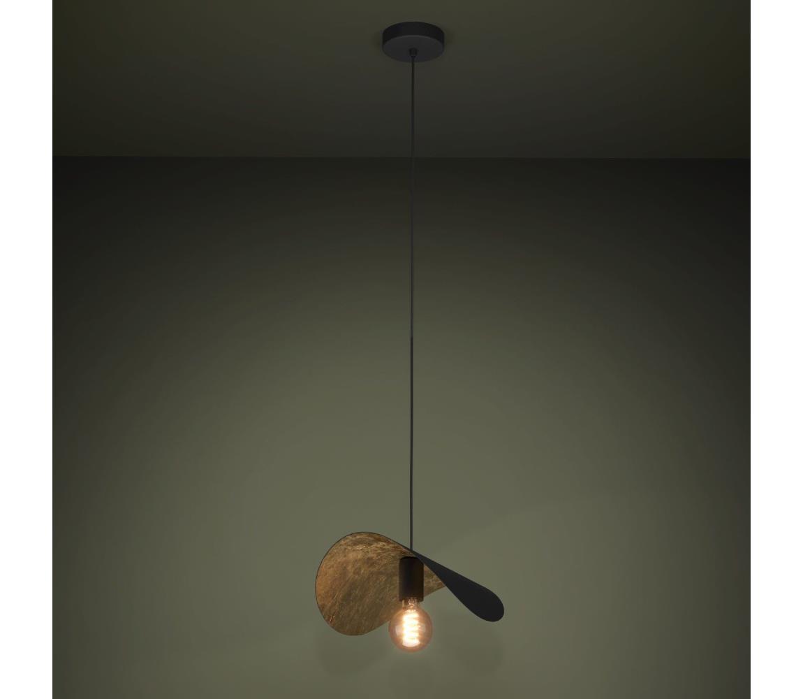 Eglo 390392 - Żyrandol na lince SACEDA 1xE27/40W/230V 41 cm czarny/złoty