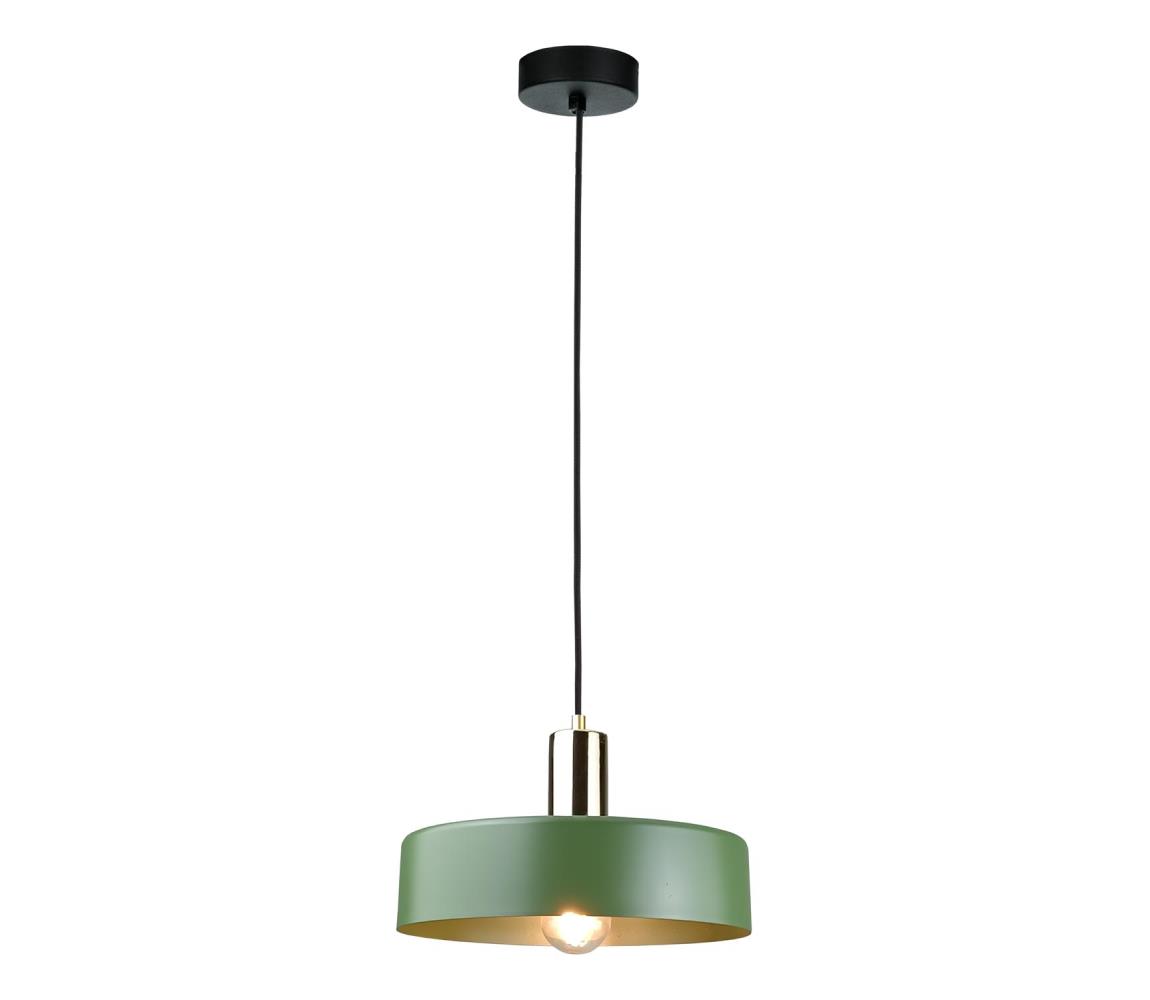 Żyrandol na lince HAKI 1xE27/60W/230V zielony/chrom błyszczący