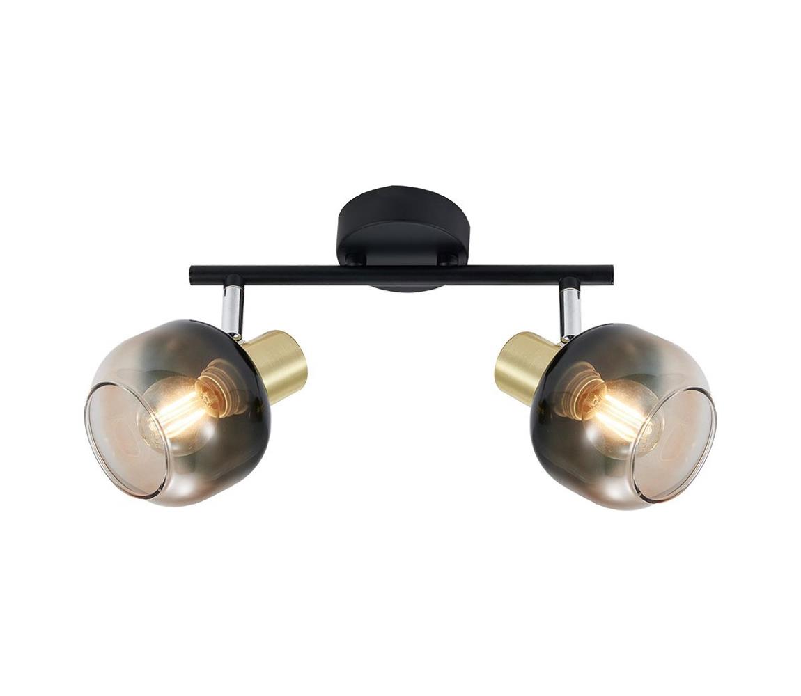 Prezent 27514 - Oświetlenie punktowe PEGAS 2xE14/40W/230V czarny/dymny