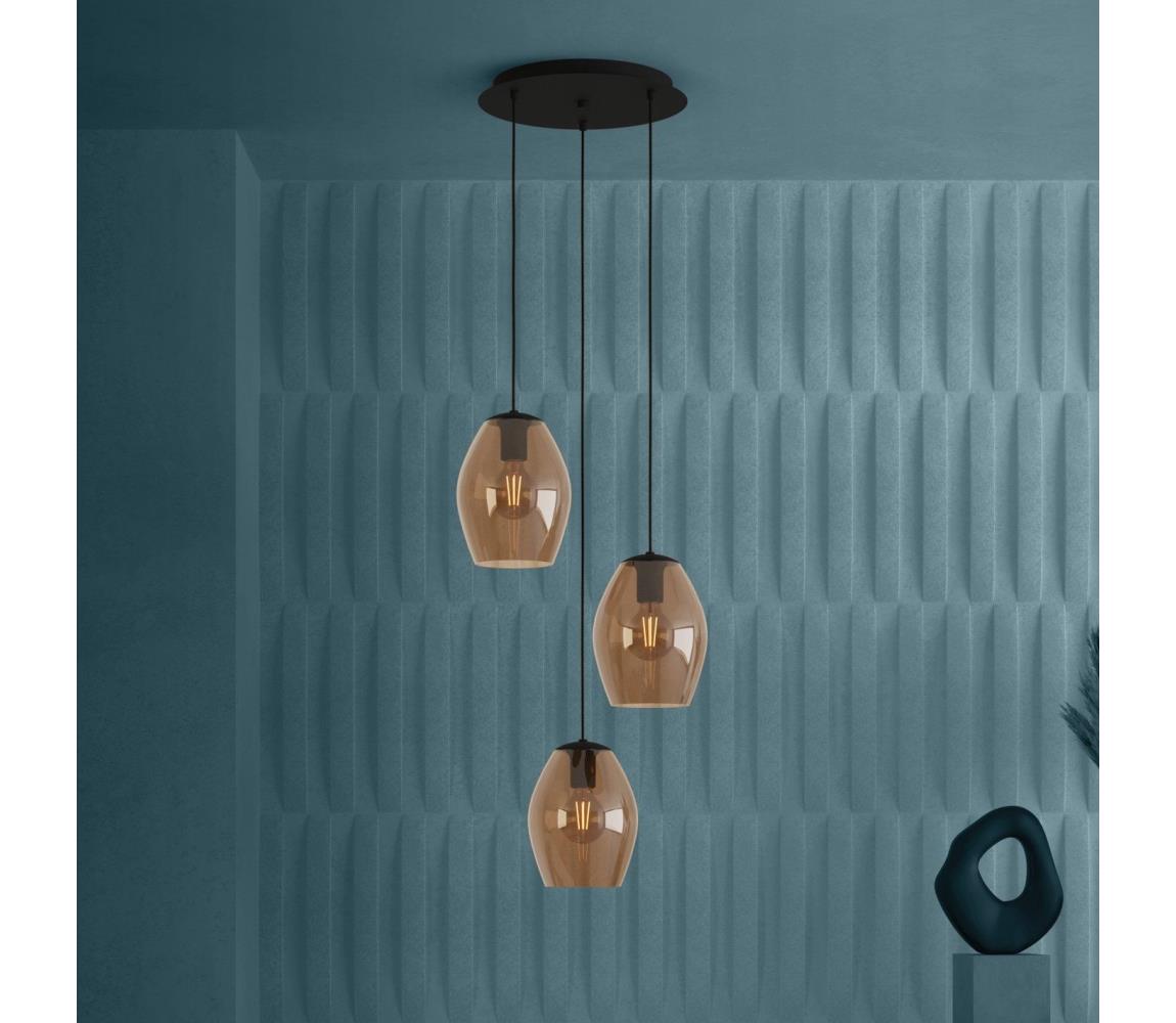 Eglo 390161 - Żyrandol na lince ESTANYS 3xE27/40W/230V brązowy