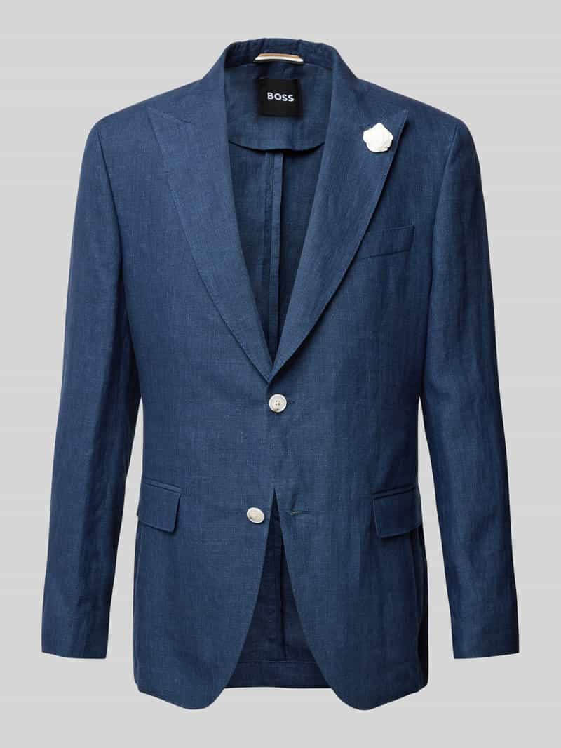 Marynarka lniana o kroju slim fit z czystego lnu