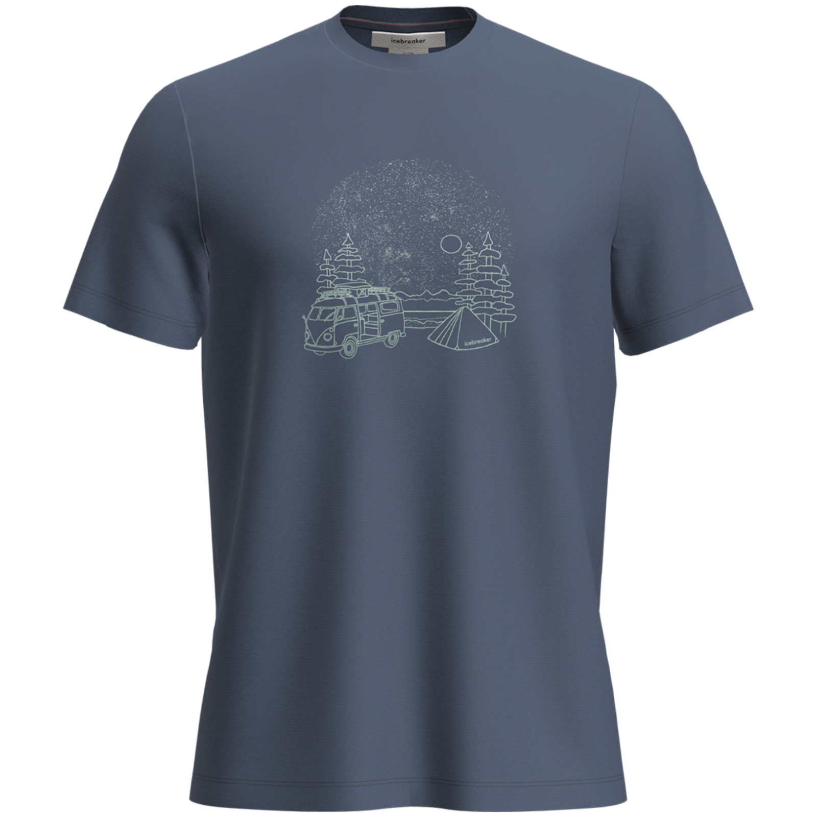 Męska koszulka Icebreaker M Mer 150 Tech Lite III SS Tee Van Camp Rozmiar: XL / Kolor: niebieski/szary