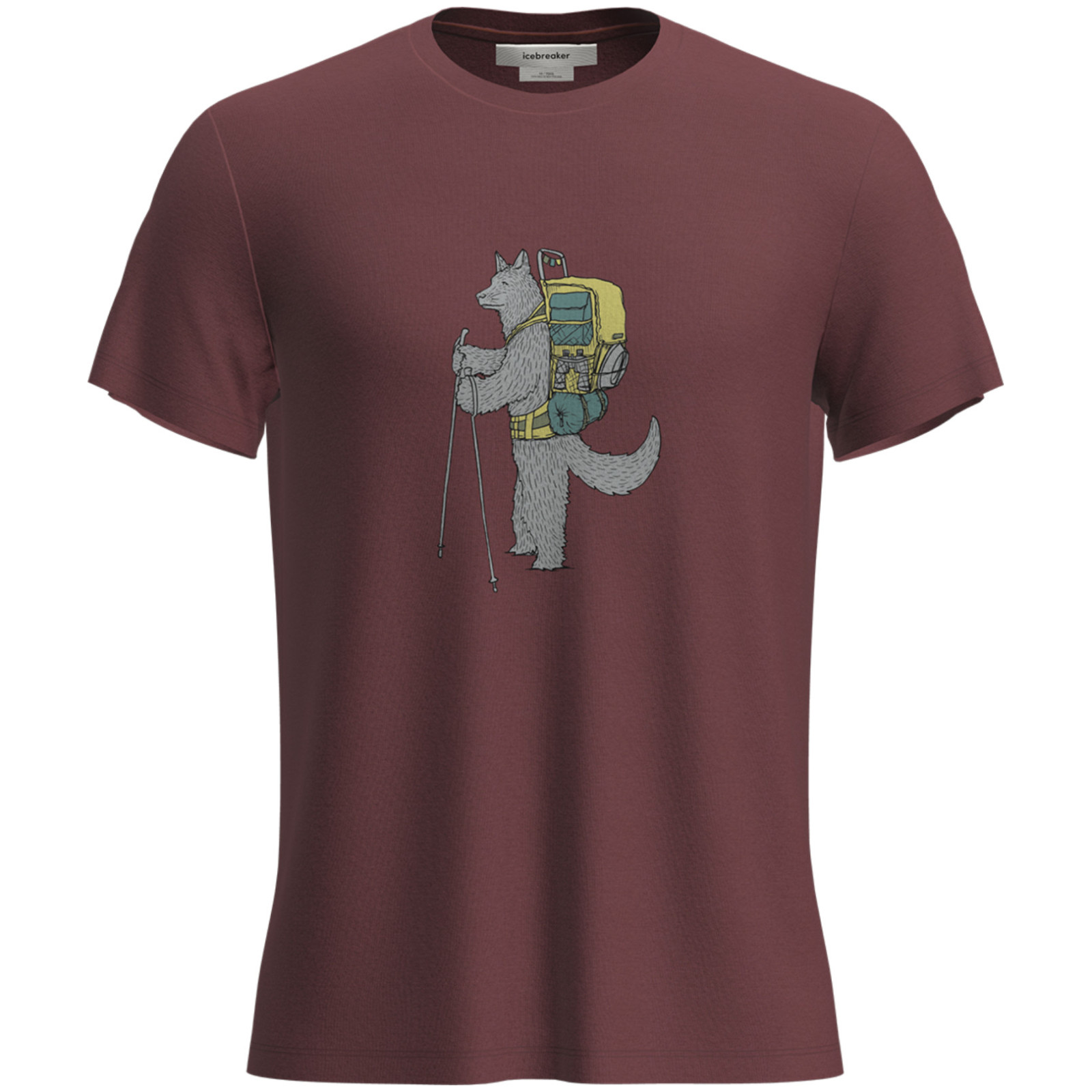 Męska koszulka Icebreaker M Mer Core SS Tee Tech Head Rozmiar: XL / Kolor: czerwony