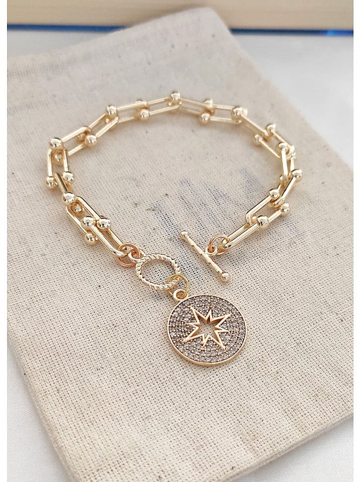 atelier MIU Pozłacana bransoletka z cyrkoniami