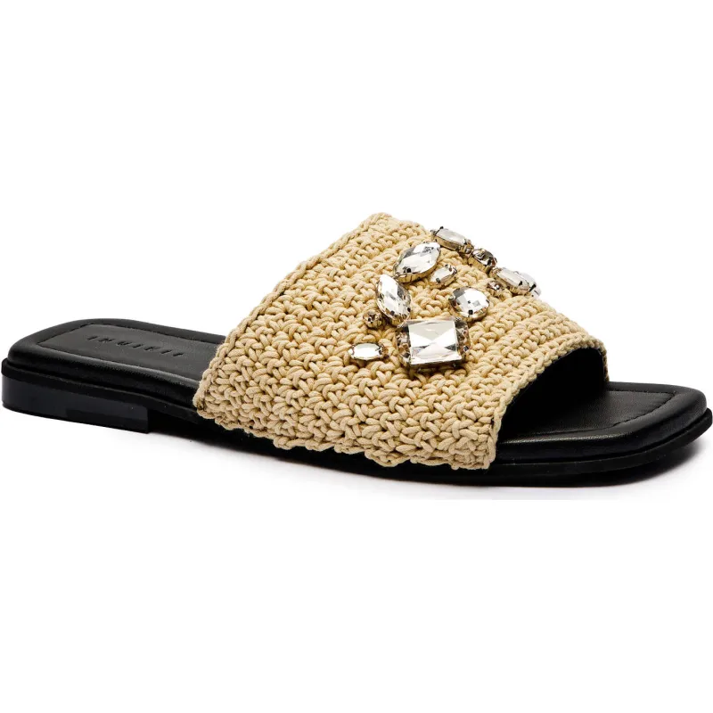 INUIKII Klapki WOVEN STRAP STONES | z dodatkiem skóry