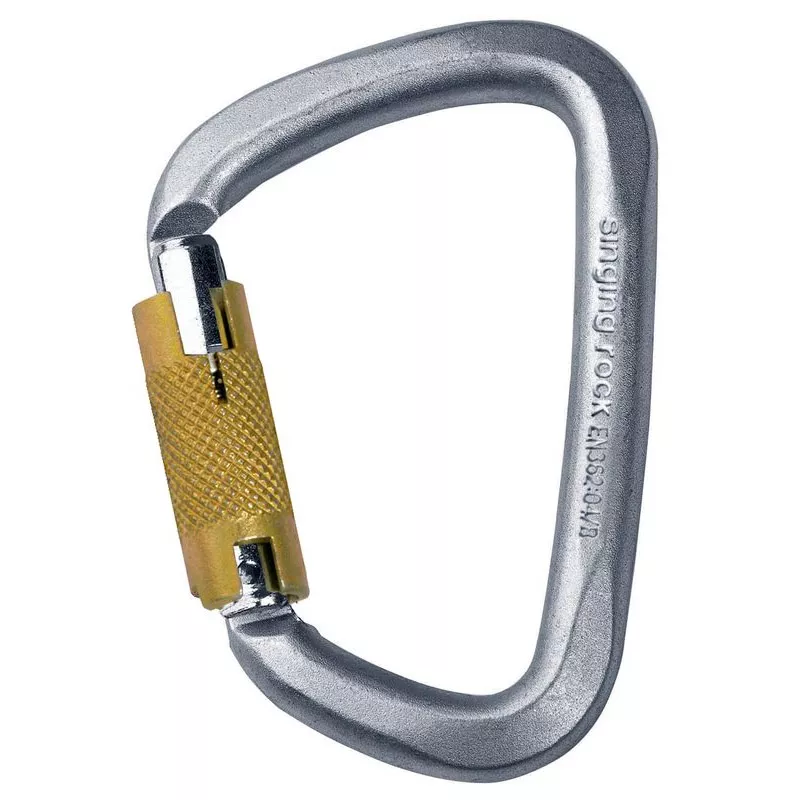 Stalowy karabinek SINGING ROCK D Steel Triple Lock