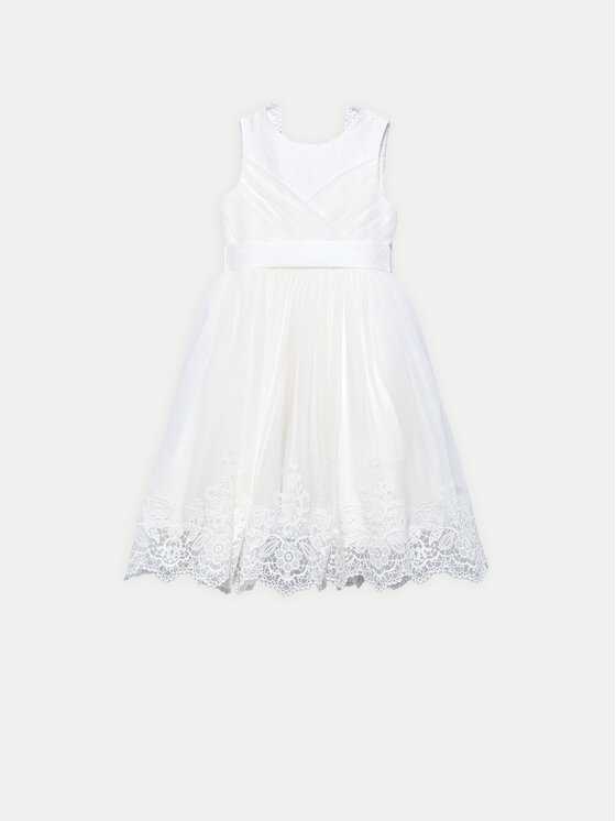 Abel & Lula Sukienka elegancka 5033 Biały Regular Fit