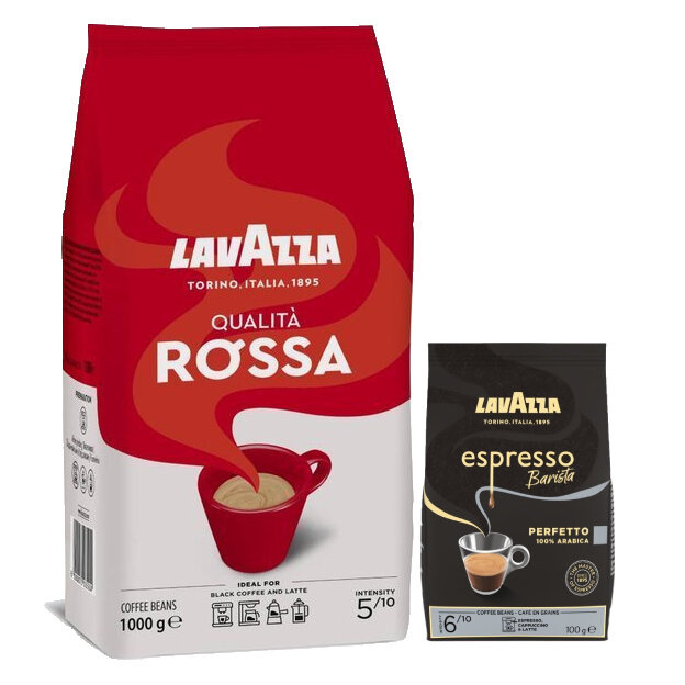 ZESTAW - Kawa ziarnista Lavazza Qualita Rossa 1kg + Espresso Barista Perfetto 100g