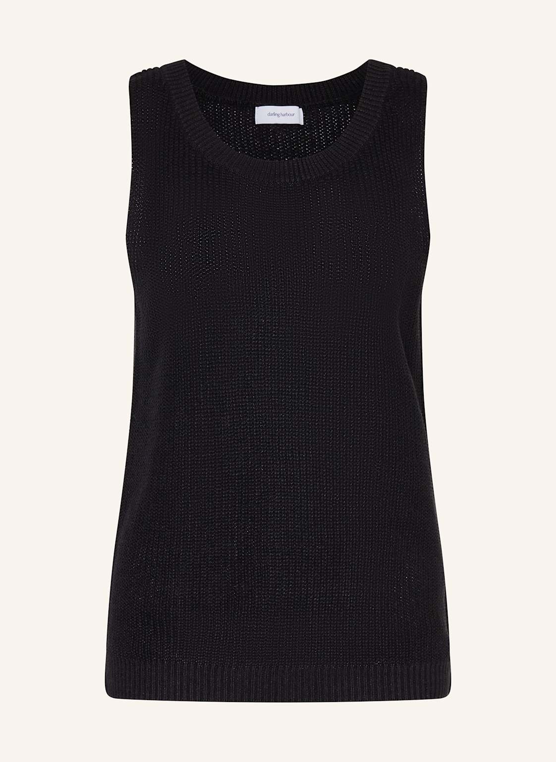 Darling Harbour Top Z Dzianiny Z Lnu schwarz