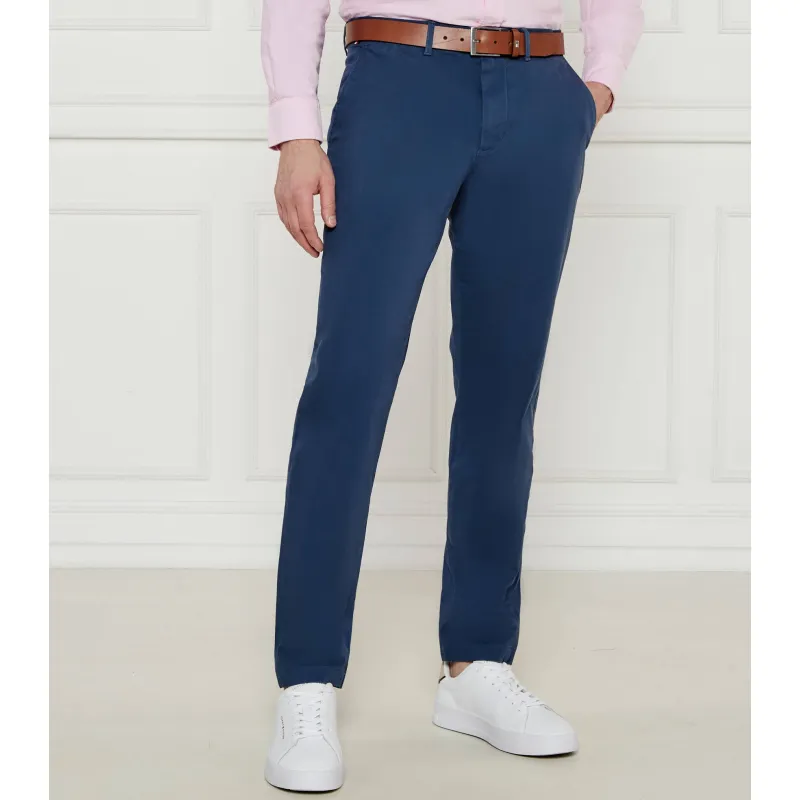 Tommy Hilfiger Satynowe spodnie chino HARLEM Tapered fit