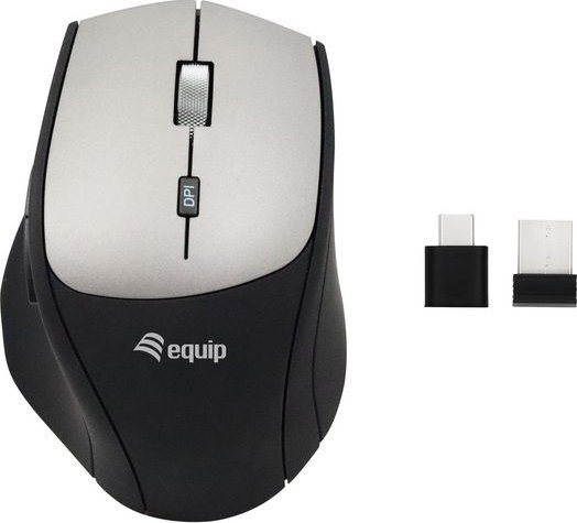 Equip Optische Maus kabellos Dual Adapter USB-C+A R+L sw 245115