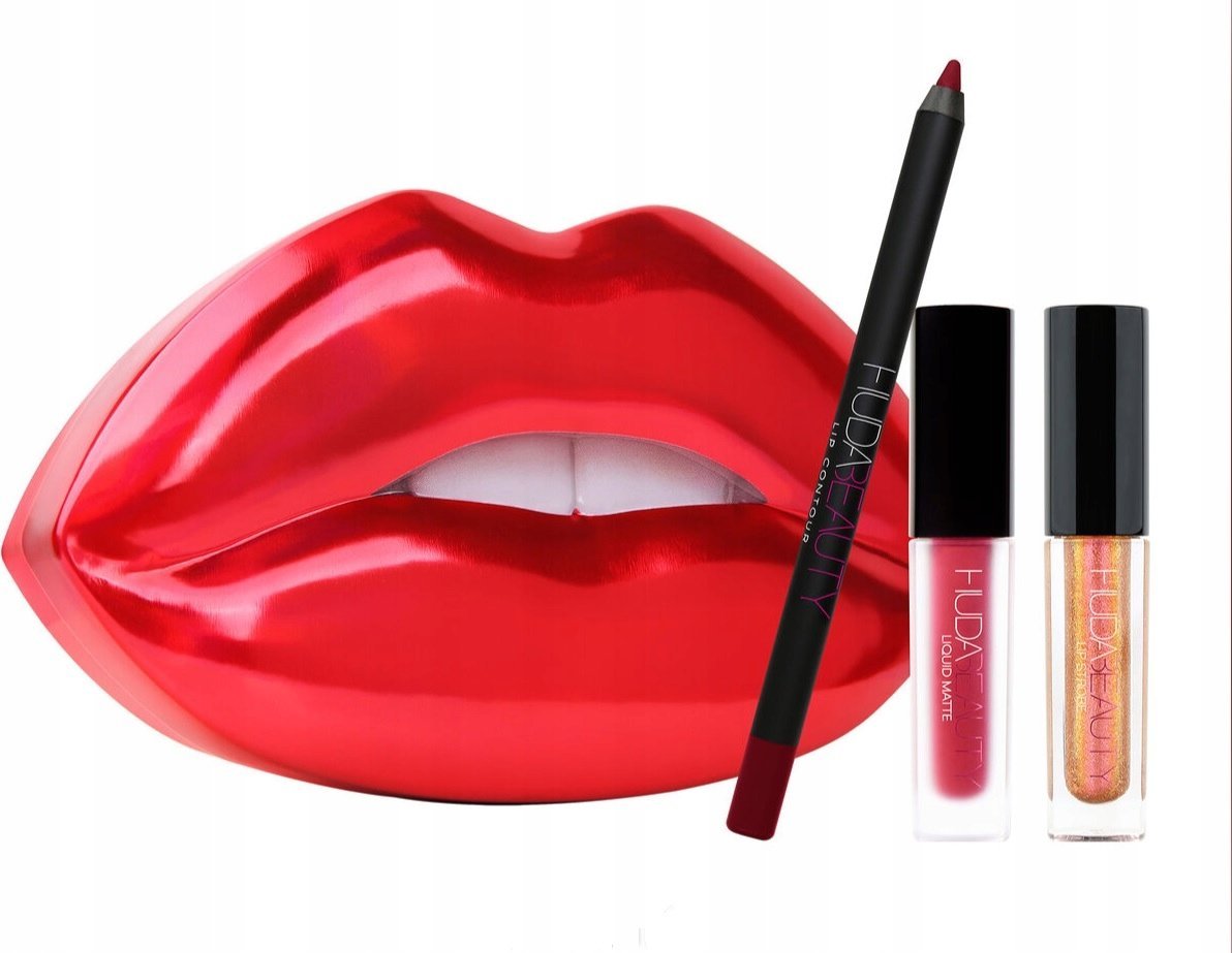 Huda Beauty Set Huda Beauty: Huda Beauty, Matte, Liquid Lipstick, 1.9 ml *Miniature + Huda Beauty, Lip Liner, 1.2 g + Lip Strobe, Liquid Lipstick, 2 ml *Miniature For Women