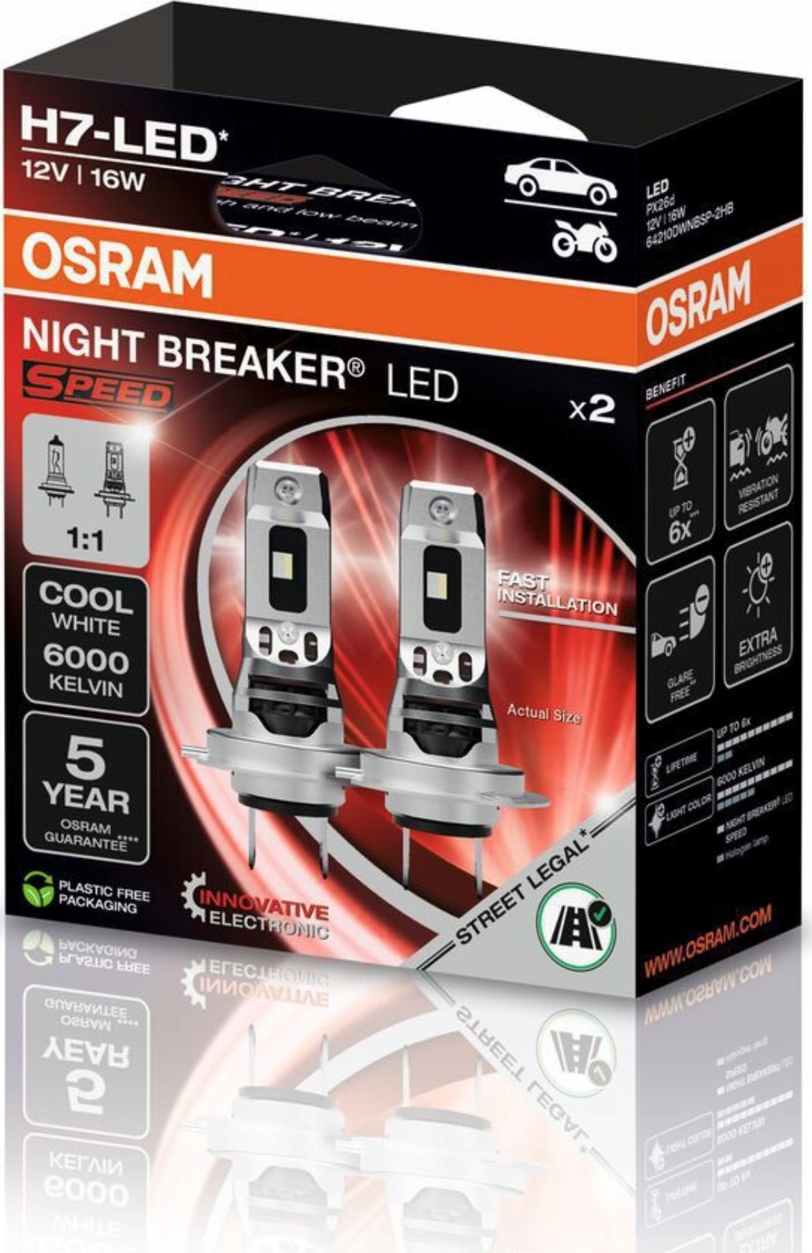 Osram Night Breaker LED Speed - H7 Car Bulbs