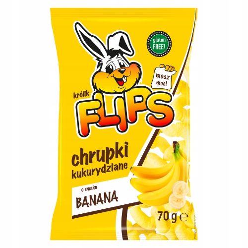 Flips Chrupki Kukurydziane o Smaku Bananowym 70g bezglutenowe