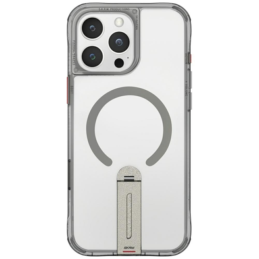 Etui Skinarma Helix do iPhone 16 Pro Magnetic Charging 360 Rotating Stand titanium