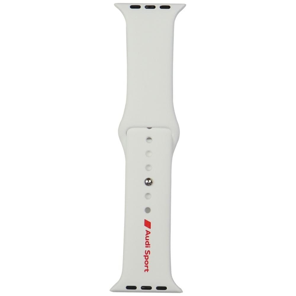 Pasek Audi Sport Red Logo Silicone Watch Strap do Apple Watch 44/45/46/49mm biały