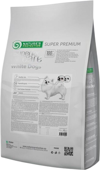 Sucha karma dla psów Nature's Protection Superior Care White Dogs Grain Free Insects Adult Small and Mini Breeds z insektami 10 kg
