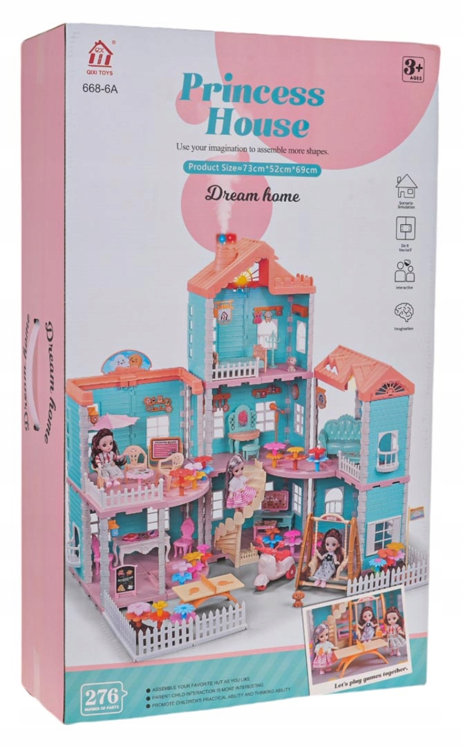 Zestaw zabawek Ramiz Villa dla lalek z funkcją światła i wody + Akcesoria