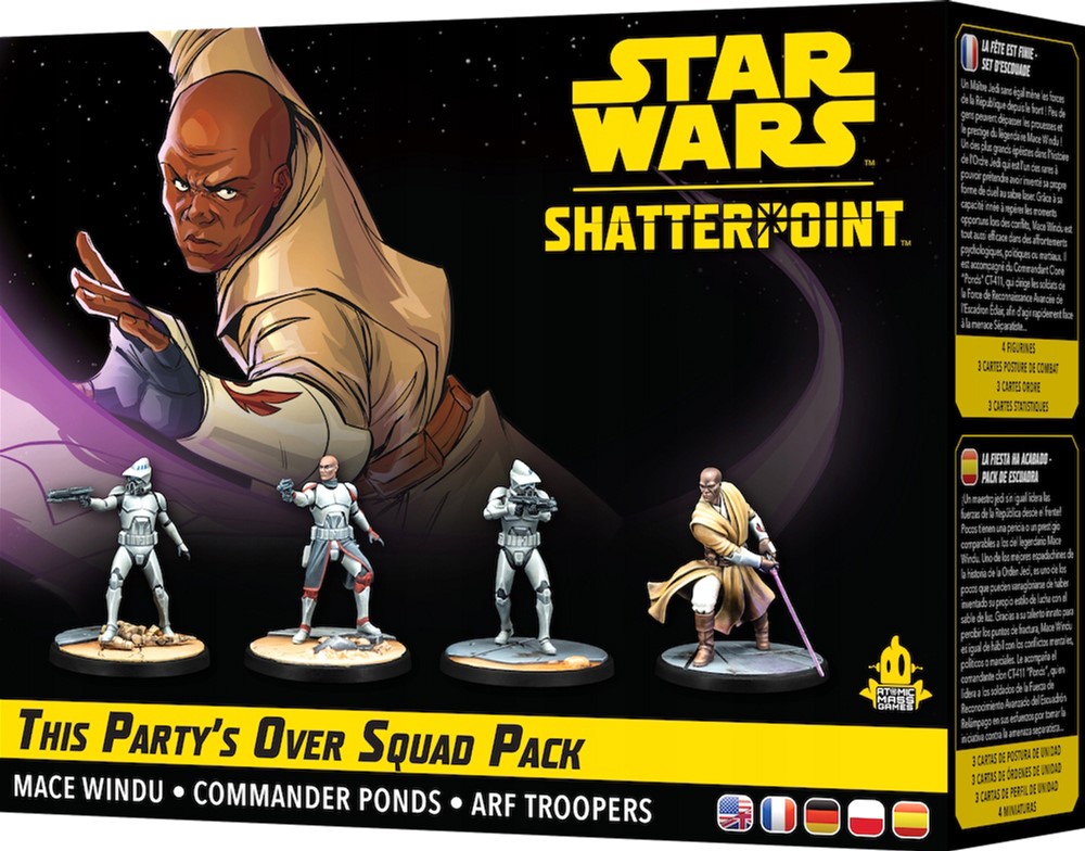 Zestaw figurek do złożenia i pomalowania Atomic Mass Games Star Wars Shatterpoint This Partys Over Mace Windu 4 szt