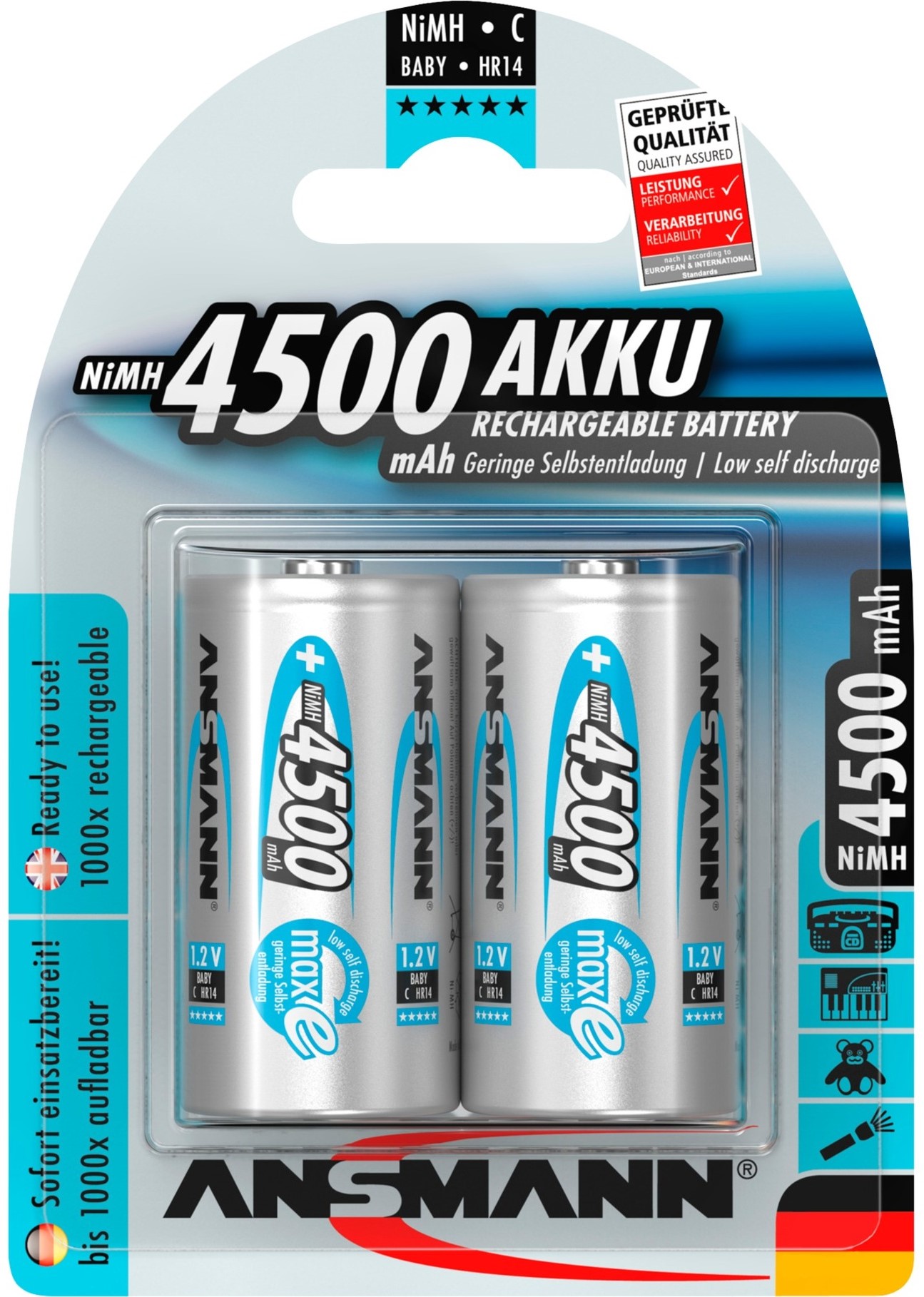 Akumulator uniwersalny Ansmann C HR14 Ni-MH 4500 mAh 2 szt