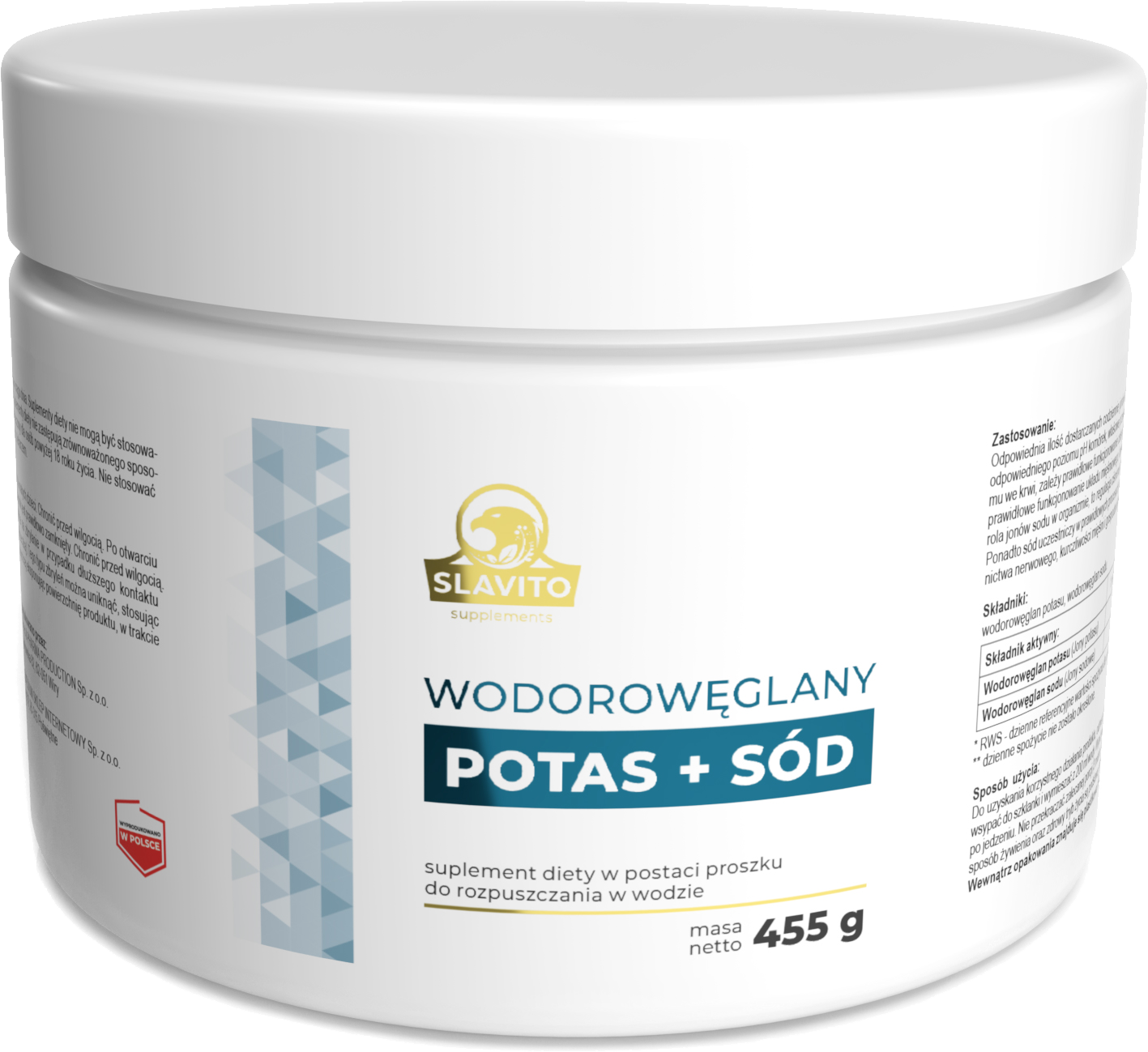 Suplement diety Slavito Wodorowęglany Potas + Sód 455 g (5900588006850)