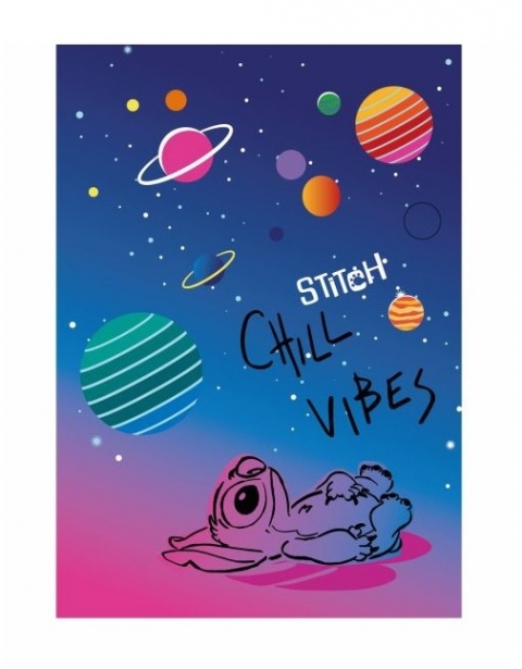 Disney Black. Zeszyt A5. Linia, 60 kartek. Stitch 1