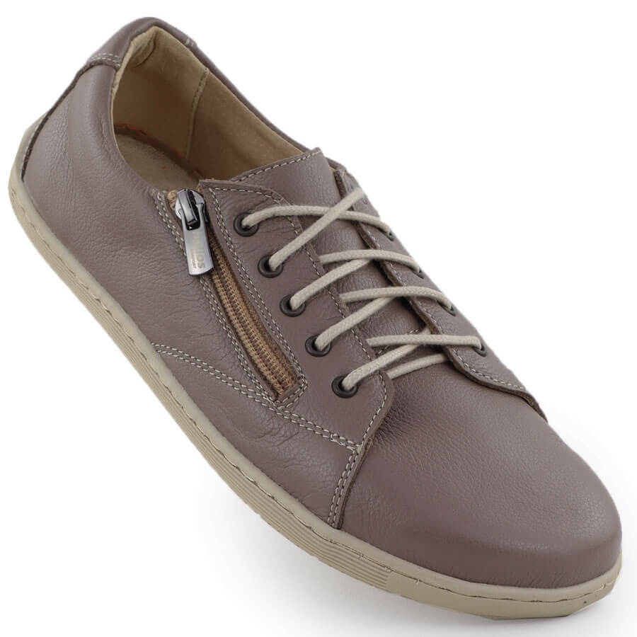Skórzane półbuty damskie barefoot khaki Helios 436