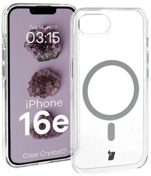 Bizon Etui z pierścieniem magnetycznym Case CrystalO do iPhone 16e, przezroczyste