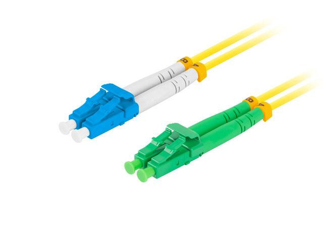 Patchcord światłowodowy lanberg sm lc/apc-lc/upc duplex 3.0mm lszh g657a1 0.5m żółty FO-LALU-SD11-0005-YE