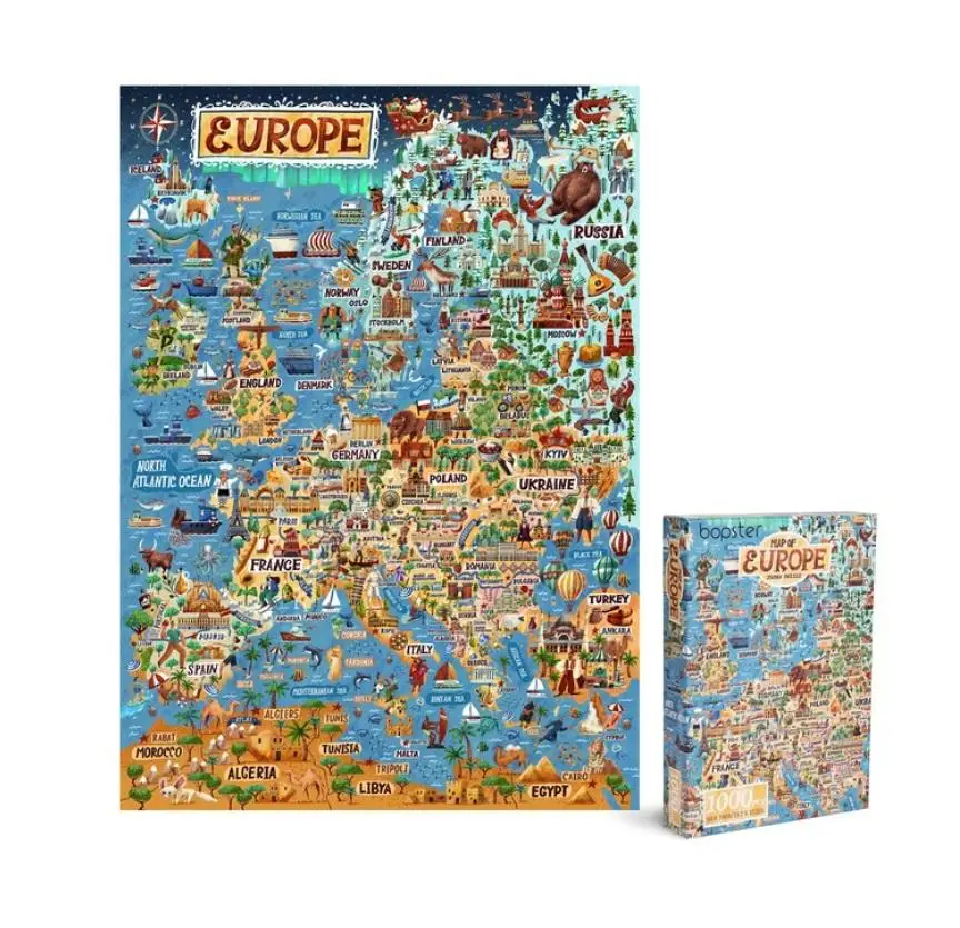 Puzzle 1000 Mapa Europy - Bopster
