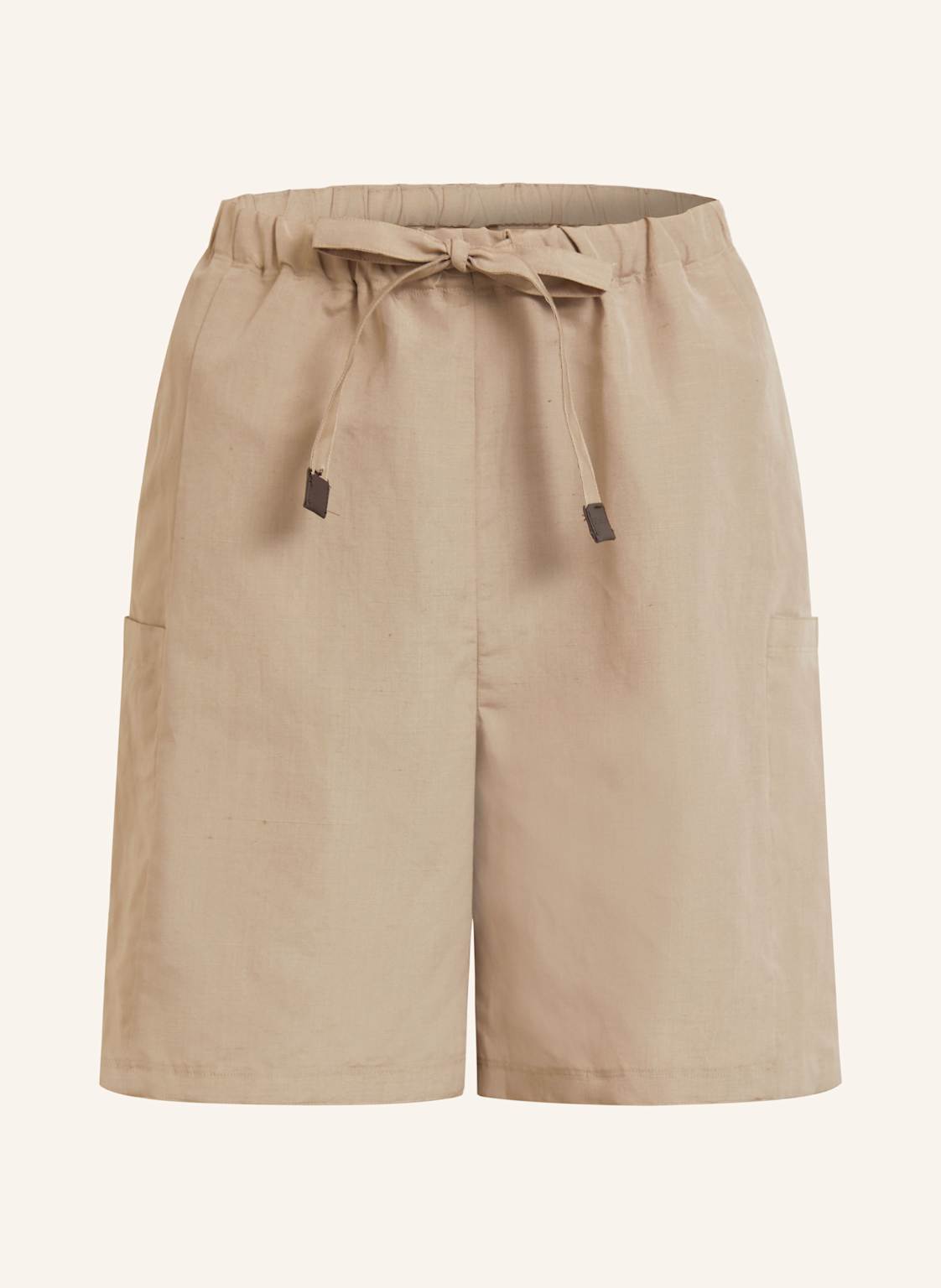 Max Mara Szorty Quebec Z Lnu I Jedwabiu beige