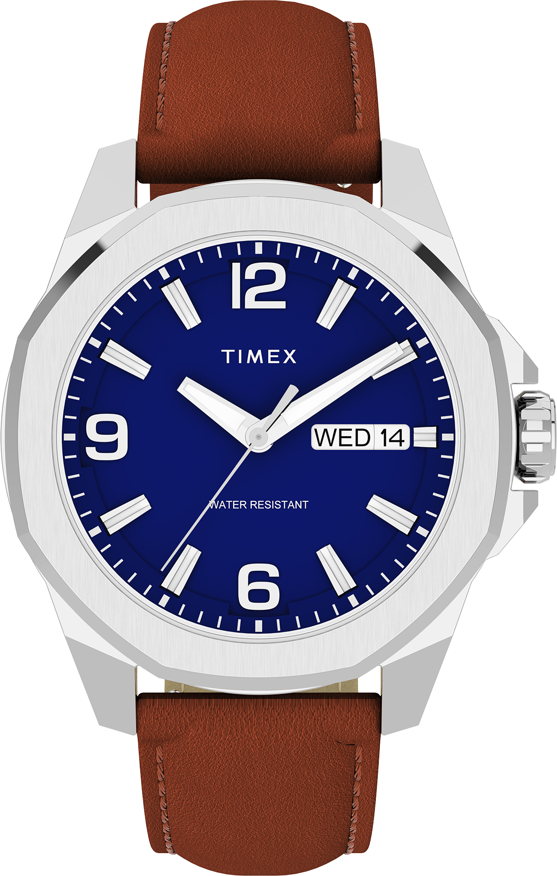 Zegarek Timex TW2W92800 Essex Day & Date 46mm Leather Strap