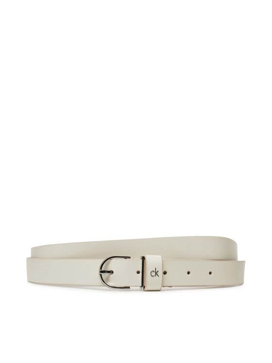 Calvin Klein Pasek Damski Ck Metal Loop Round Buckle 2.5 K60K613147 Biały