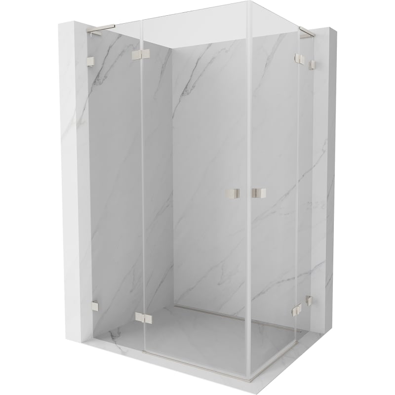 Mexen Lunar L Duo kabina prysznicowa uchylna 120 x 85 cm, transparent, nikiel szczotkowany - 834L-120L-085P-97-00