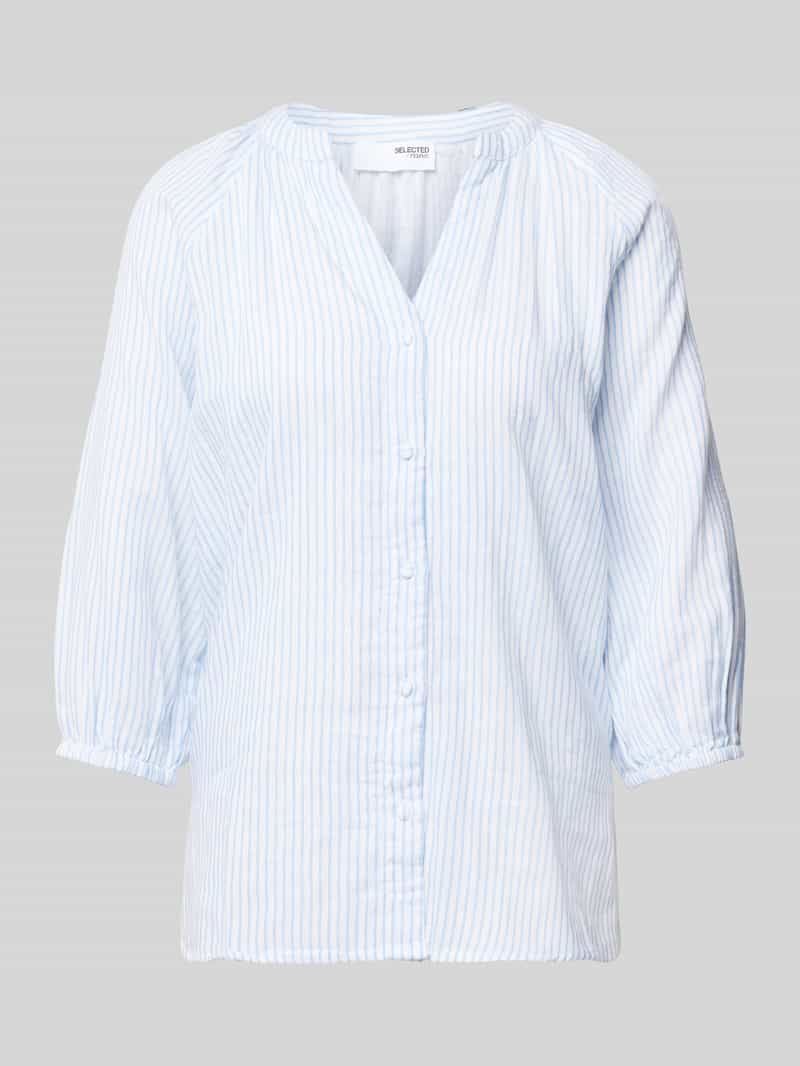 Bluzka o kroju regular fit z dekoltem w serek model ‘ALBERTA’