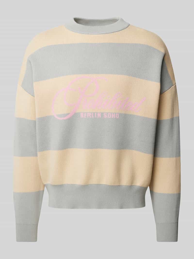 Sweter z dzianiny z nadrukiem z logo
