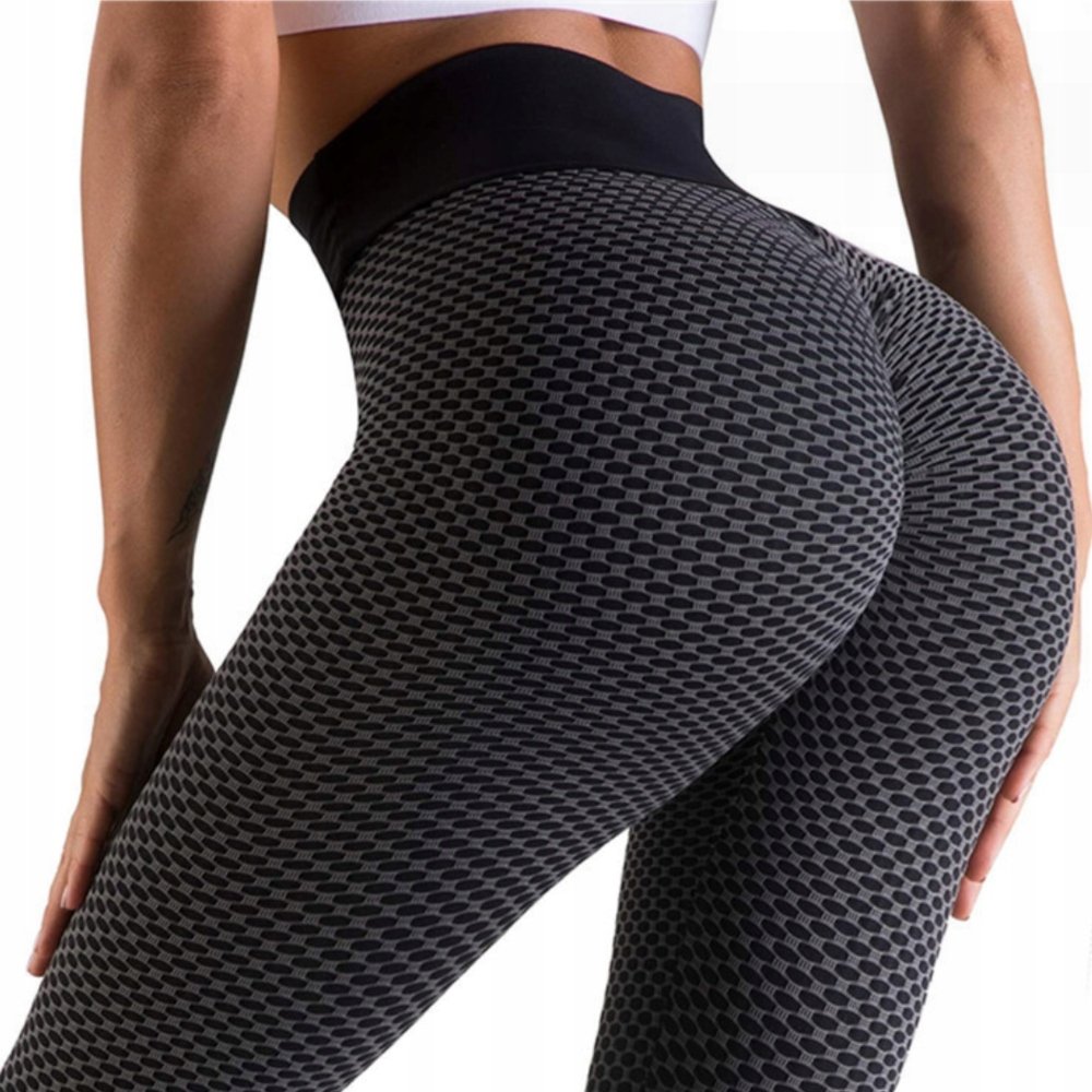 LEGGINSY MODELUJĄCE WYSOKI STAN GETRY SPORTOWE LEGINSY DAMSKIE PUSH UP M