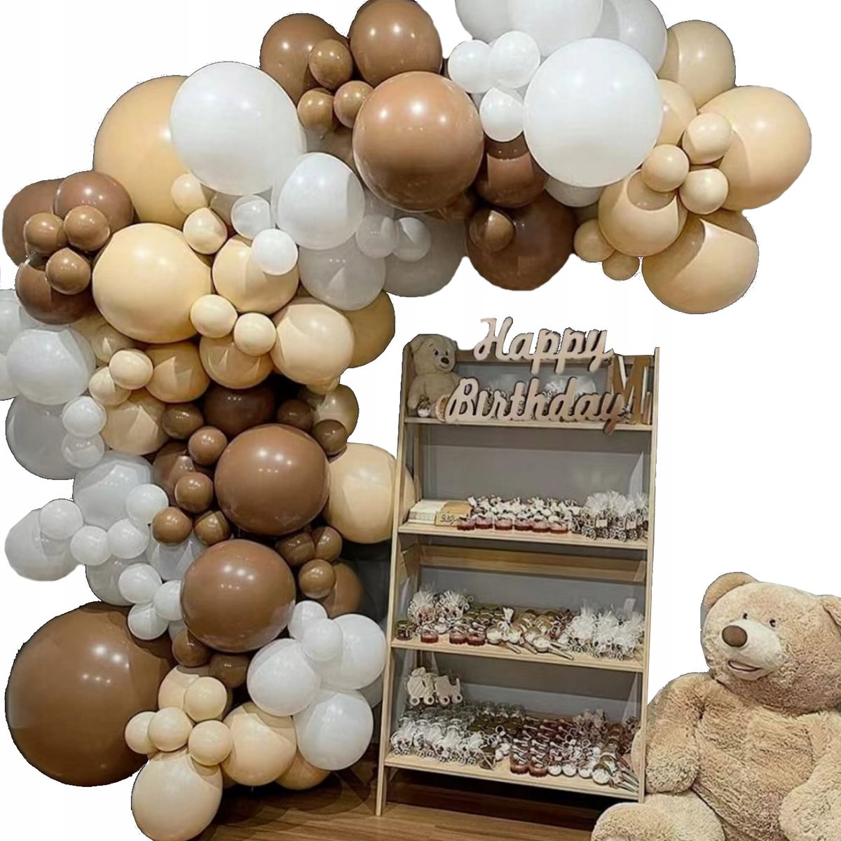 Balony girlanda balonowa brąz łuk dekoracje urodzinowe wesele zestaw xxl