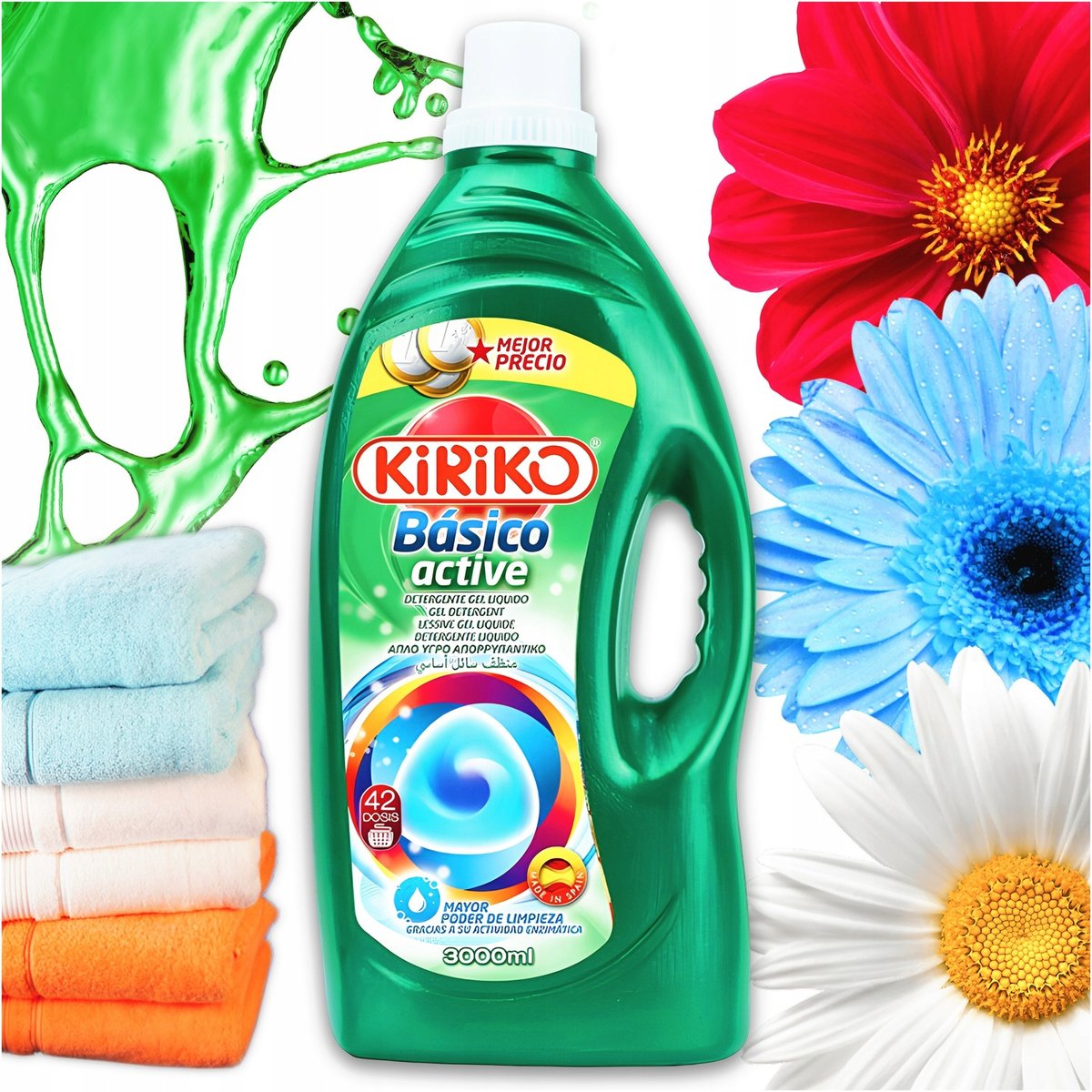 PŁYN DO PRANIA PŁUKANIA HISZPAŃSKI SKUTECZNY DO KOLOROWYCH UBRAŃ 3l Kiriko