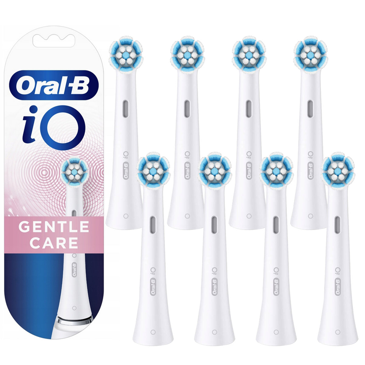 8x Końcówka do szczoteczki elektrycznej Oral-B Gentle Care Biała DELIKATNA
