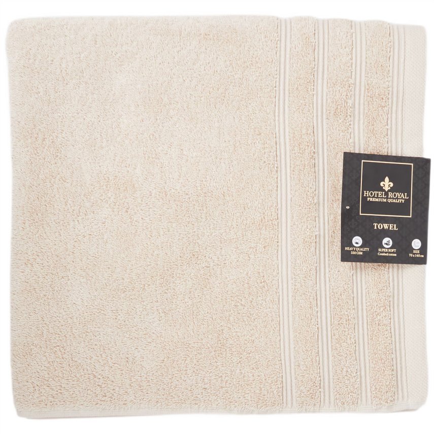 Ręcznik kąpielowy bawełniany 550 g/m2 70x140 cm beżowy