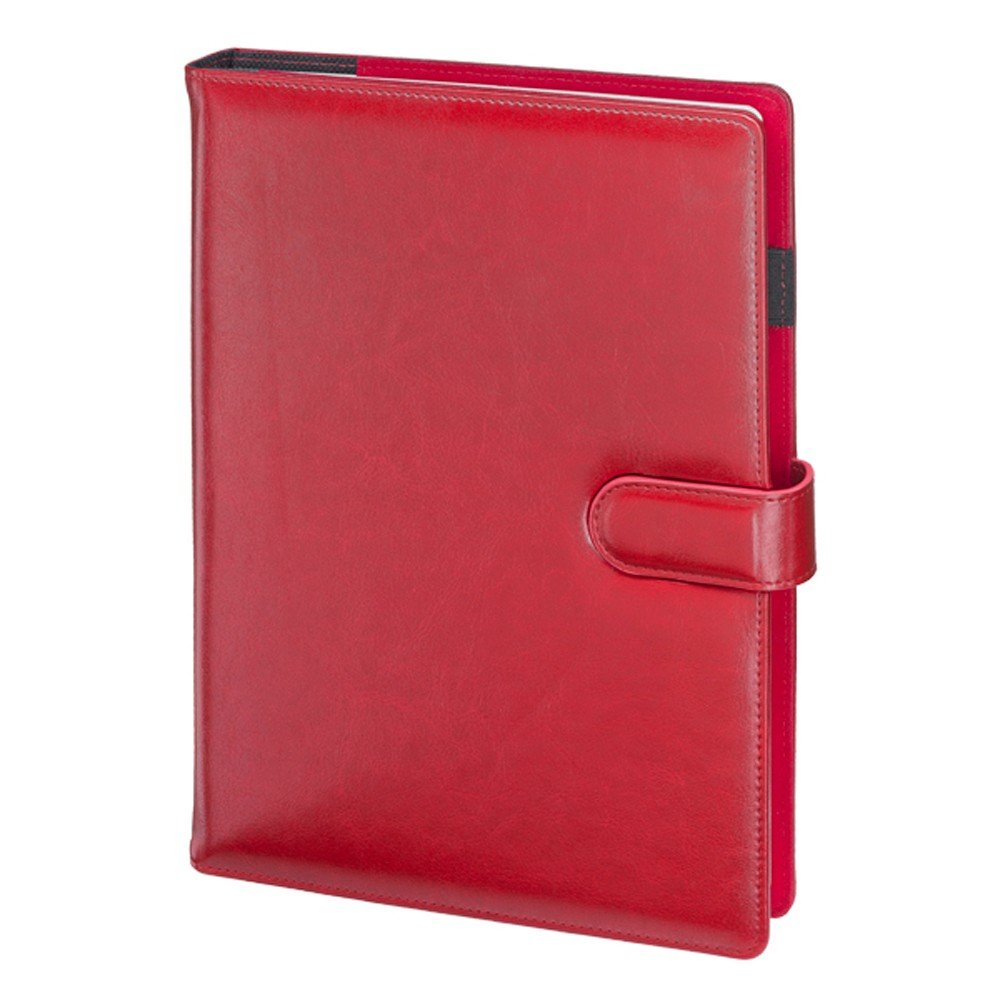 Notes czerwony A4 z wymiennym wkładem zapięcie magnetyczne 45B 100 kartek kratka