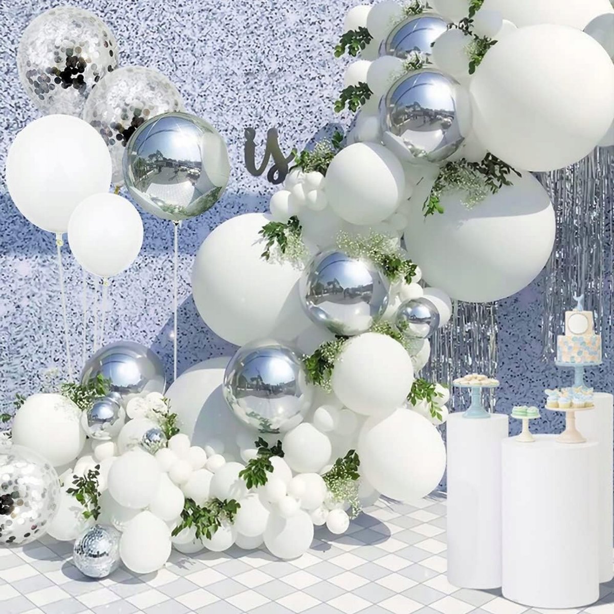 BALONY GIRLANDA BALONOWA BIAŁA KOMUNIA URODZINY ŚLUB WESELE DEKORACJE XXL