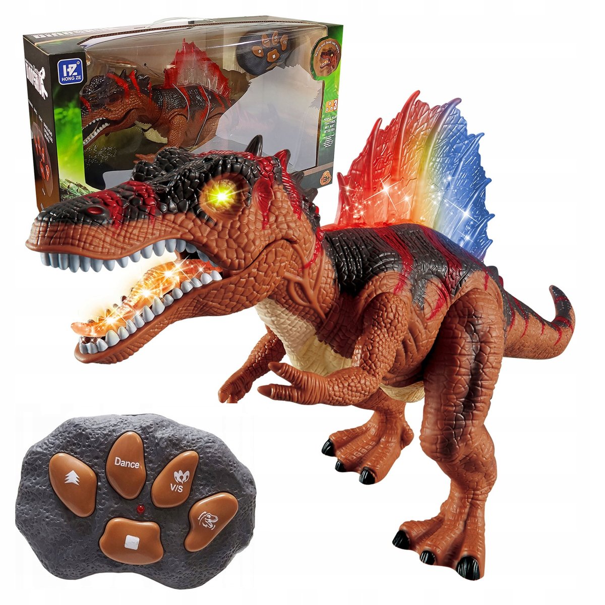 Dinozaur Sterowany Pilotem Spinosaurus Efekty Dźwiękowe Świetlne Chodzi Ryk