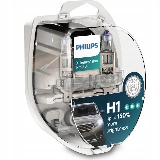 Żarówka H1 12V 55W PHILIPS Extreme Vision Pro + 150% Światła - KPL 2szt