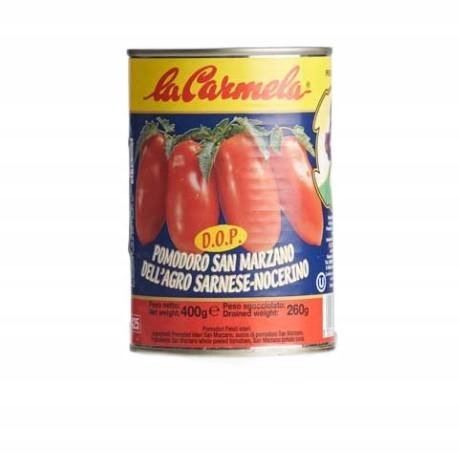Pomidory San Marzano 400g La Carmela obrane całe naturalne DOP